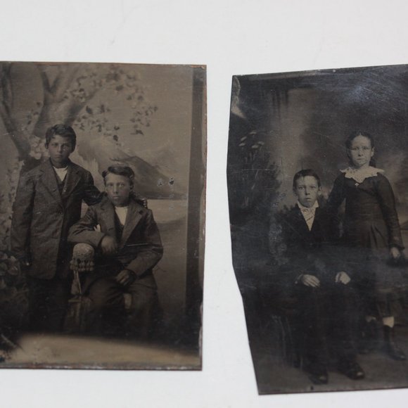 Antique Victorian 1800s Era Tintype Tin Type Photograph Photos CHILDREN Lot of 6 - Picture 2 of 6